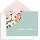 Blue Pink Corner Roses Folded Note Cards Image 4 of 4